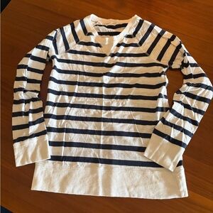 J. Crew Navy and White Striped Top